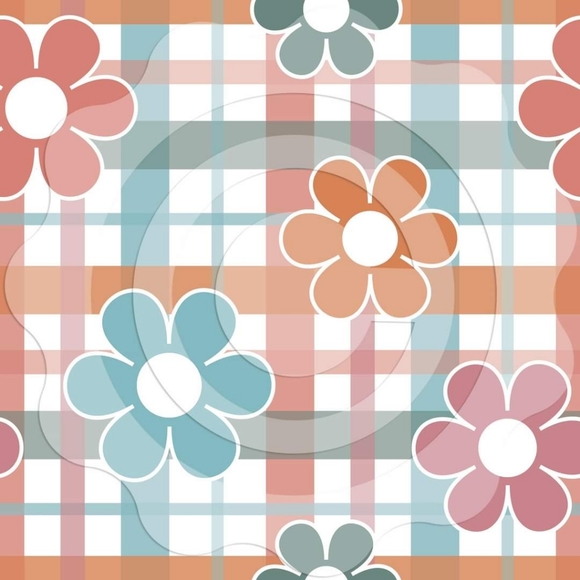 NEW FLORAL PLAID TWO PIECE SET - Picture 2 of 2